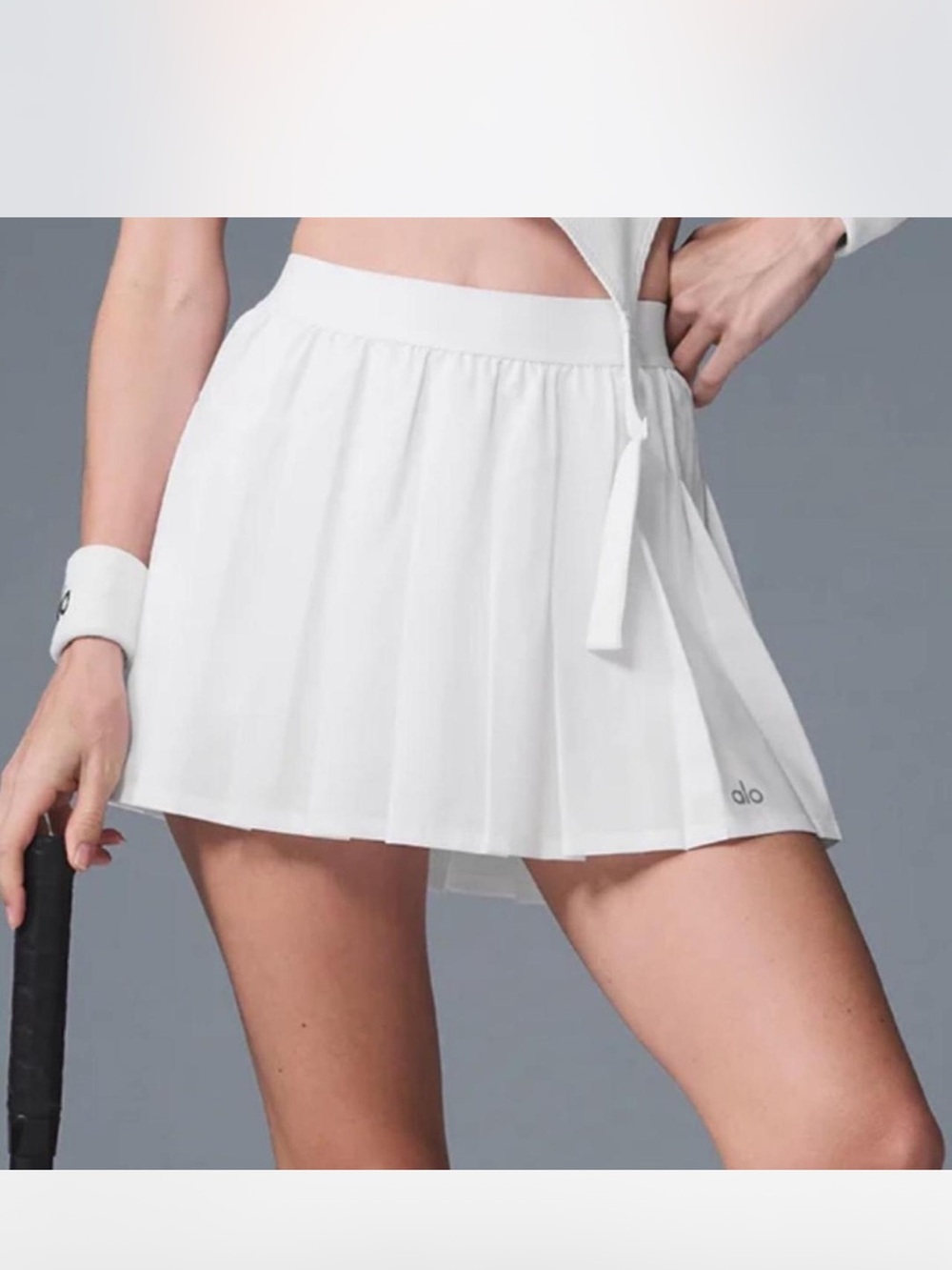 ALO Yoga White Pleated Skater Skirt size L